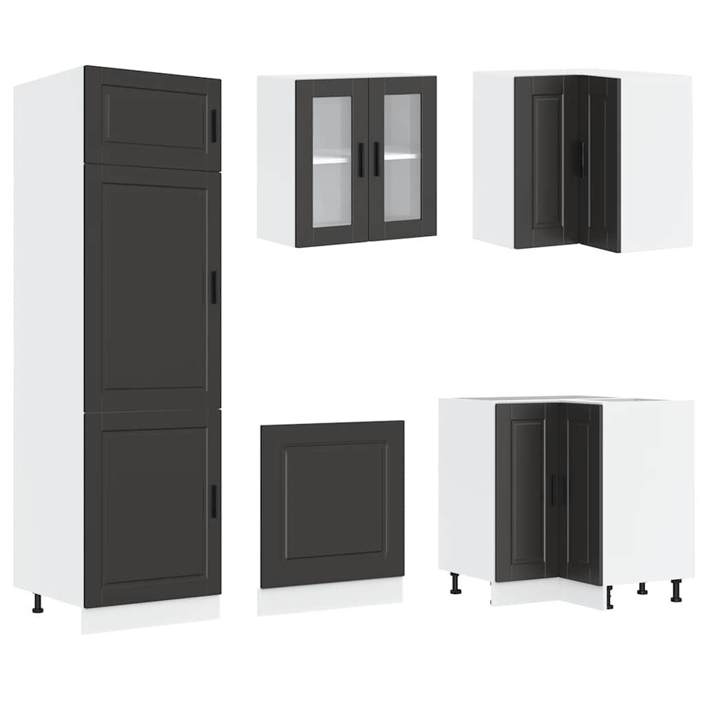 Set Mobili da Cucina 14 pz Porto Neri Legno Multistrato | homemem39
