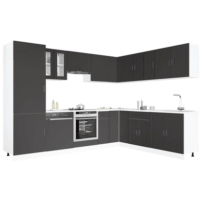 Set Mobili da Cucina 14 pz Porto Neri Legno Multistrato | homemem39