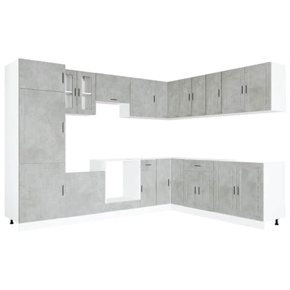 Set Mobili da Cucina 14 pz Porto Grigio Cemento in Truciolato | homemem39