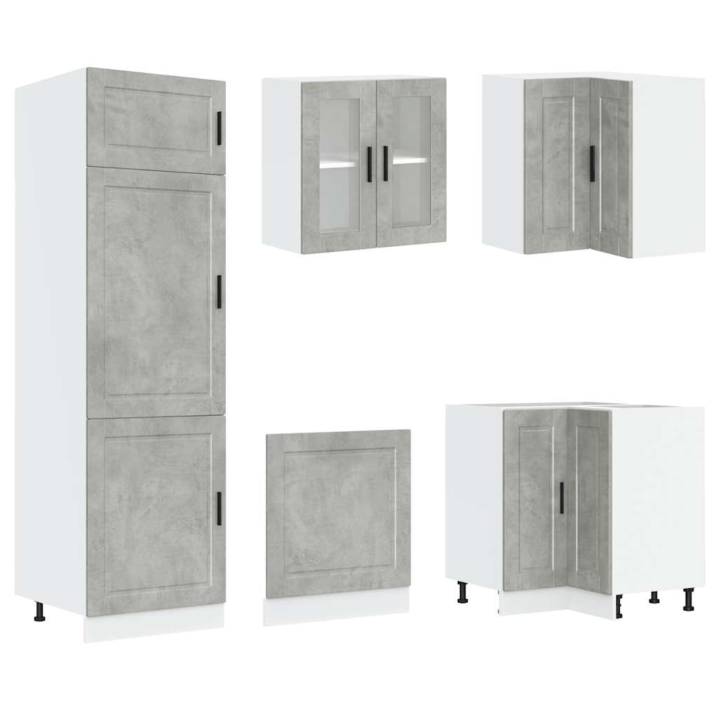 Set Mobili da Cucina 14 pz Porto Grigio Cemento in Truciolato | homemem39