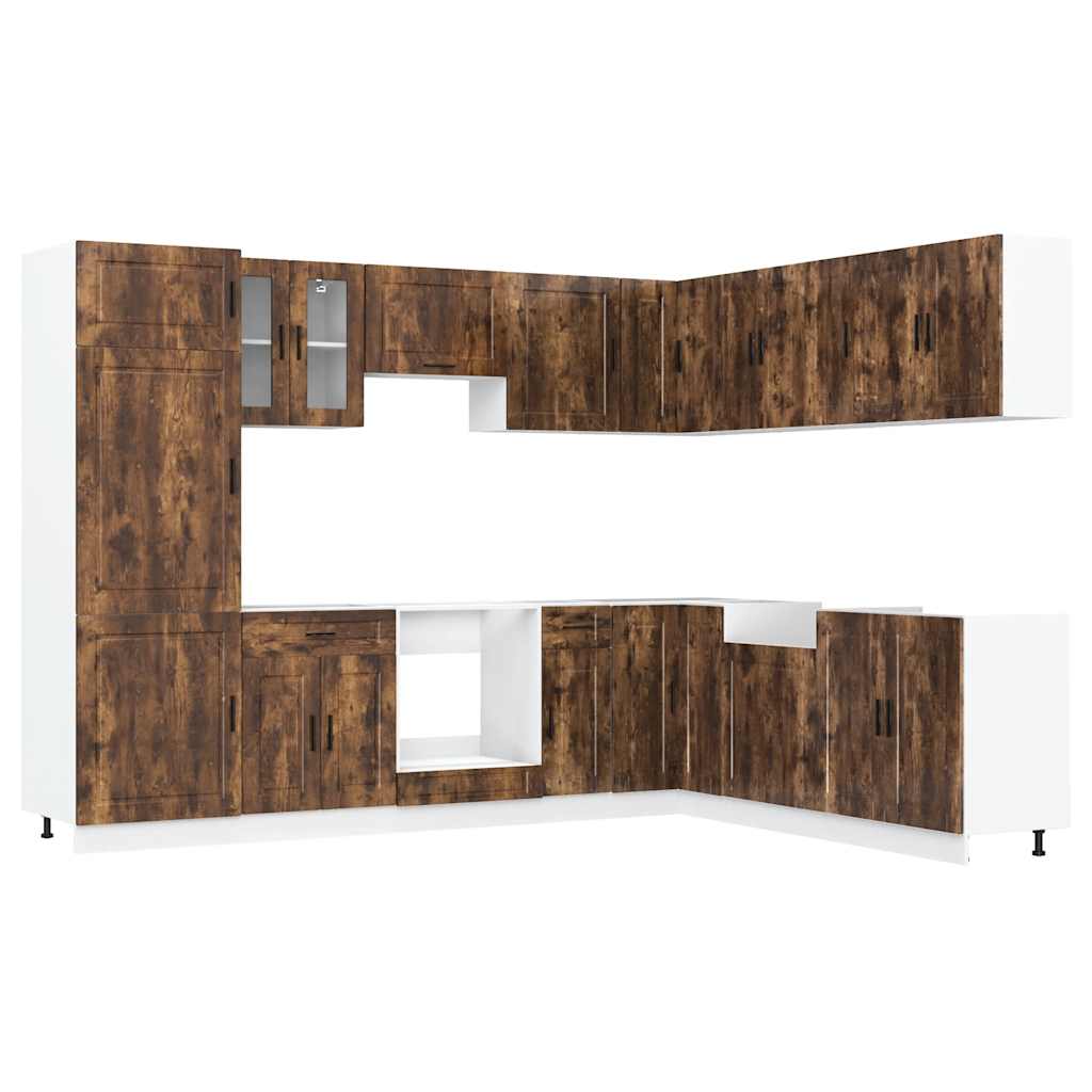 Set Mobili da Cucina 14 pz Porto Rovere Fumo in Truciolato - homemem39