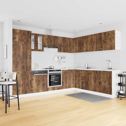 Set Mobili da Cucina 14 pz Porto Rovere Fumo in Truciolato | homemem39