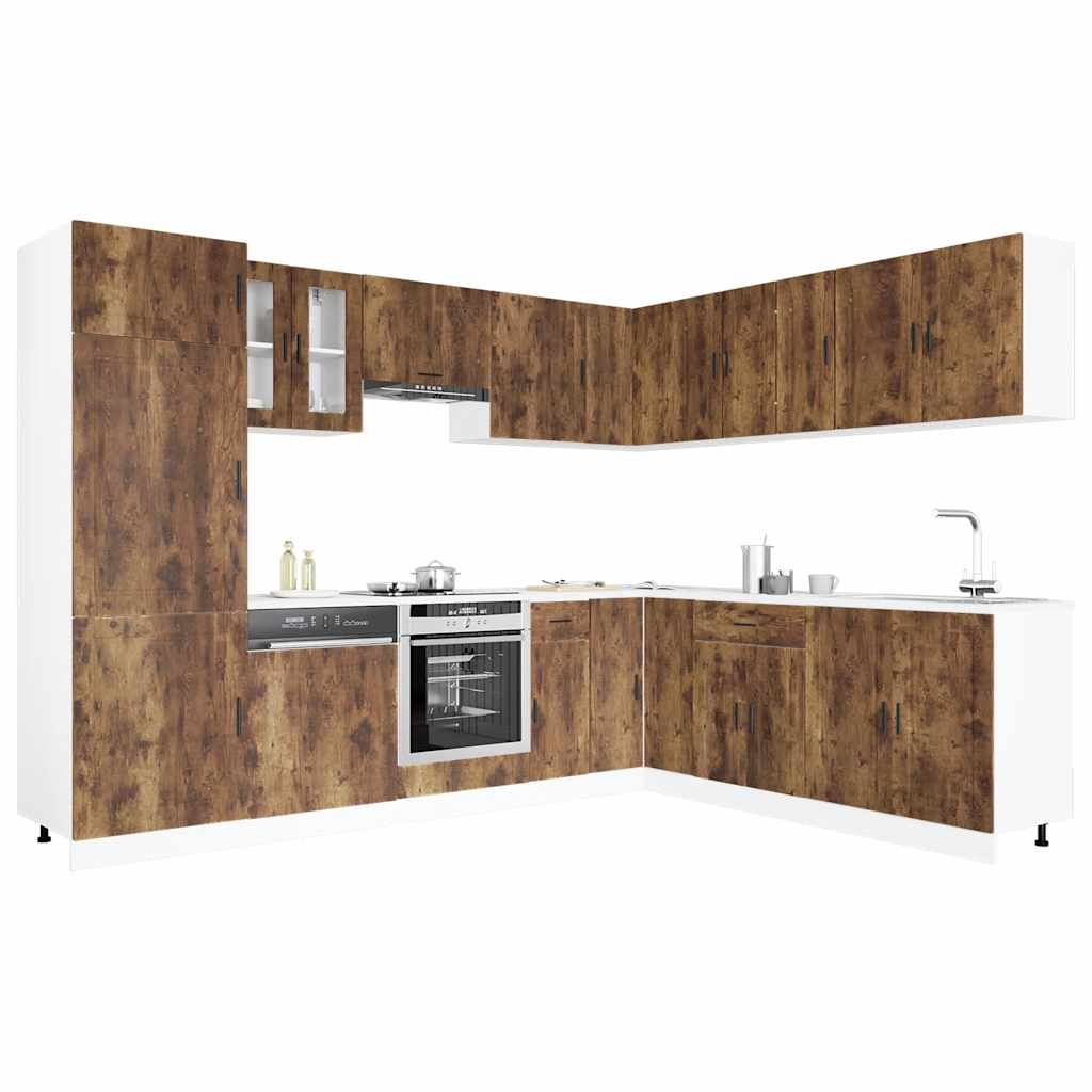 Set Mobili da Cucina 14 pz Porto Rovere Fumo in Truciolato | homemem39