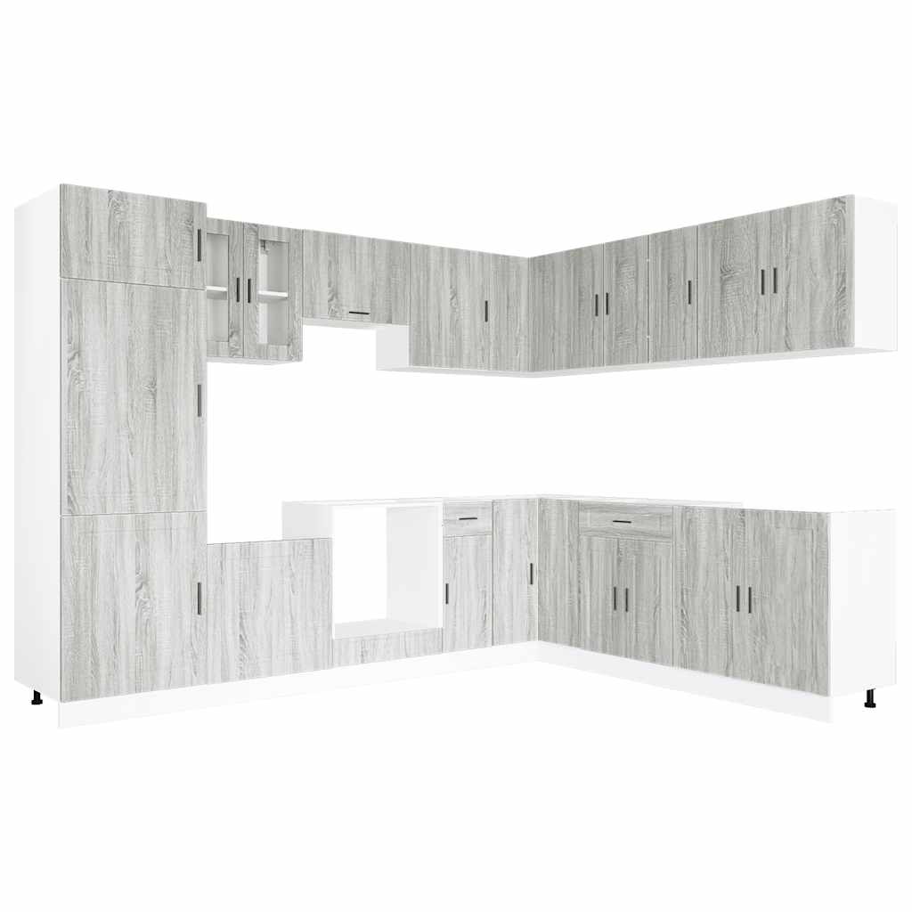 Set Mobili da Cucina 14 pz Porto Grigio Sonoma in Truciolato | homemem39