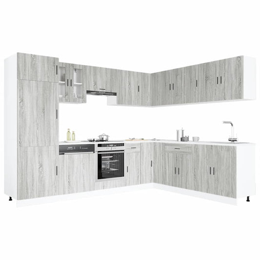 Set Mobili da Cucina 14 pz Porto Grigio Sonoma in Truciolato | homemem39