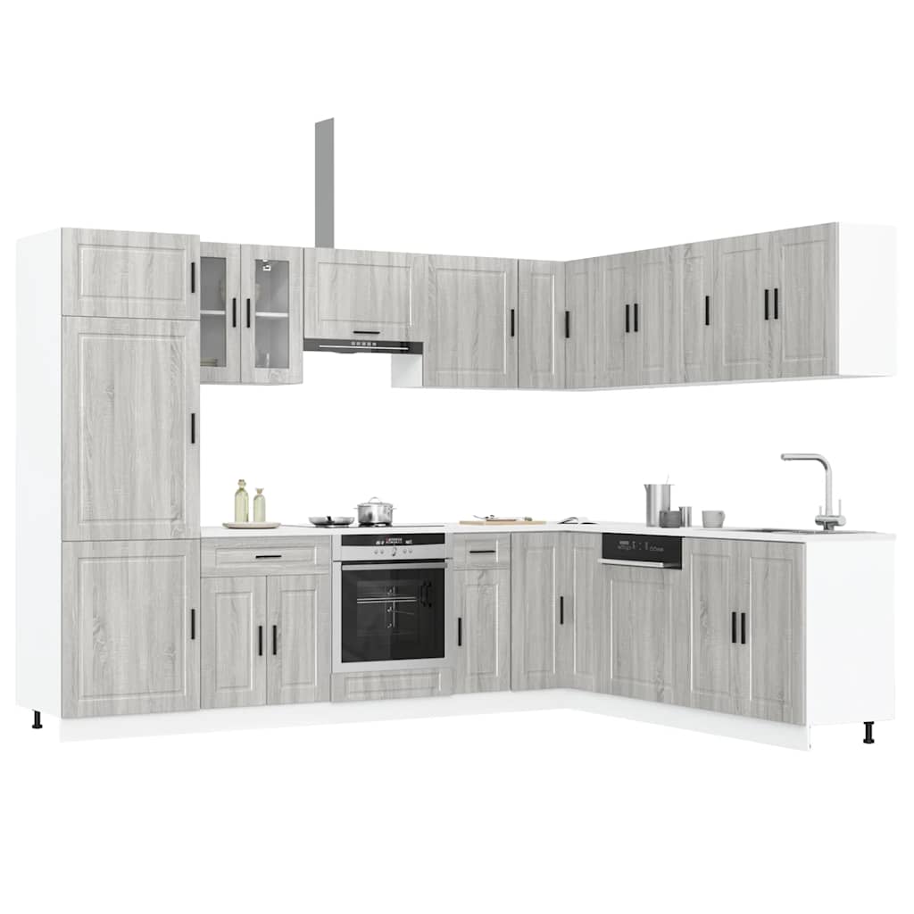 Set Mobili da Cucina 14 pz Porto Grigio Sonoma in Truciolato - homemem39