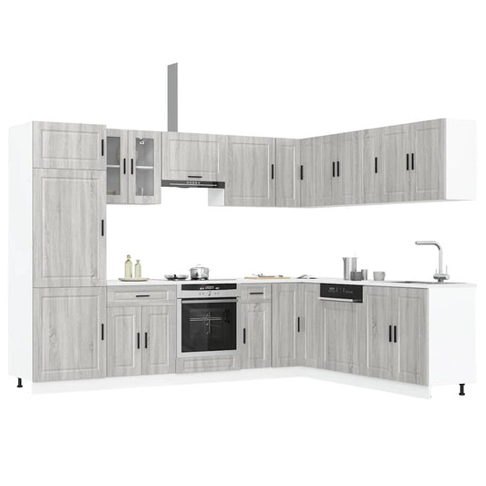 Set Mobili da Cucina 14 pz Porto Grigio Sonoma in Truciolato - homemem39