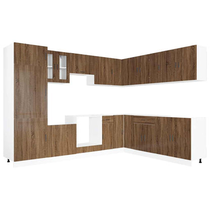 Set Mobili da Cucina 14 pz Porto Rovere Marrone in Truciolato | homemem39