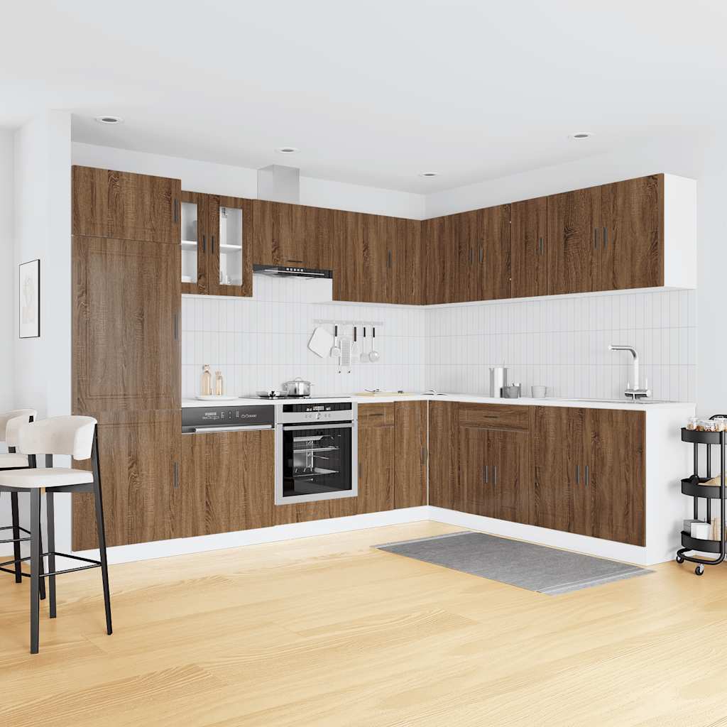 Set Mobili da Cucina 14 pz Porto Rovere Marrone in Truciolato | homemem39