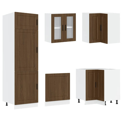Set Mobili da Cucina 14 pz Porto Rovere Marrone in Truciolato | homemem39