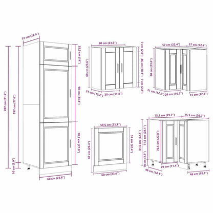 Set Mobili da Cucina 14 pz Porto Rovere Marrone in Truciolato | homemem39