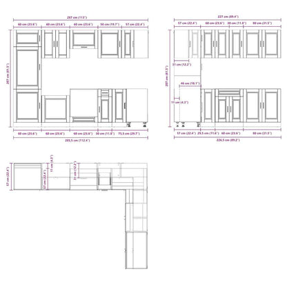 Set Mobili da Cucina 14 pz Porto Legno Antico in Truciolato | homemem39