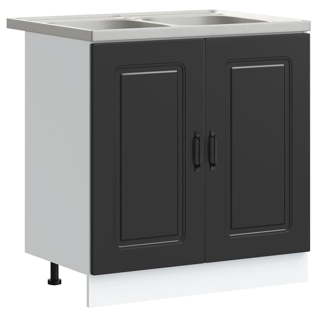 Mobile da cucina con porta Kalmar Nero 80 x 46 x 81,5 cm | homemem39
