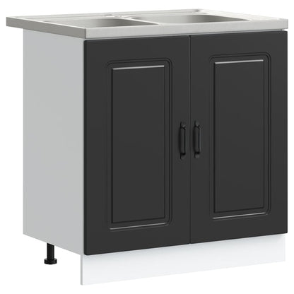 Mobile da cucina con porta Kalmar Nero 80 x 46 x 81,5 cm | homemem39