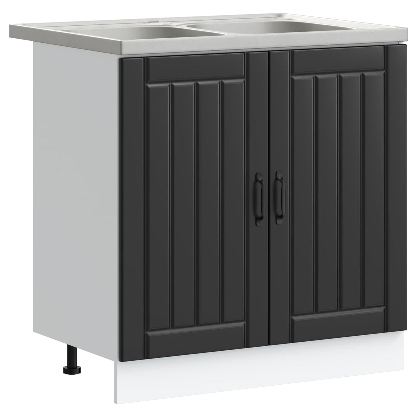 Mobiletto per lavabo Lucca 2 pcs Nero Legno multistrato | homemem39