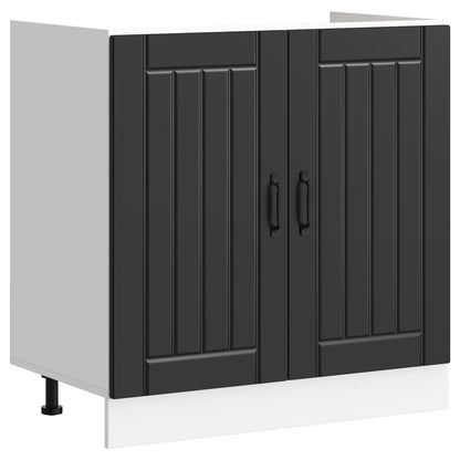Mobiletto per lavabo Lucca 2 pcs Nero Legno multistrato | homemem39