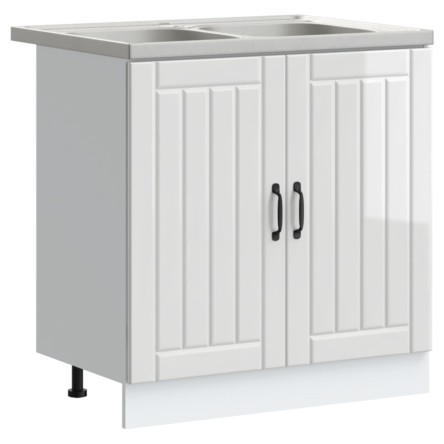 Mobiletto per lavabo con porta Lucca 2 pcs Bianco Lucido | homemem39