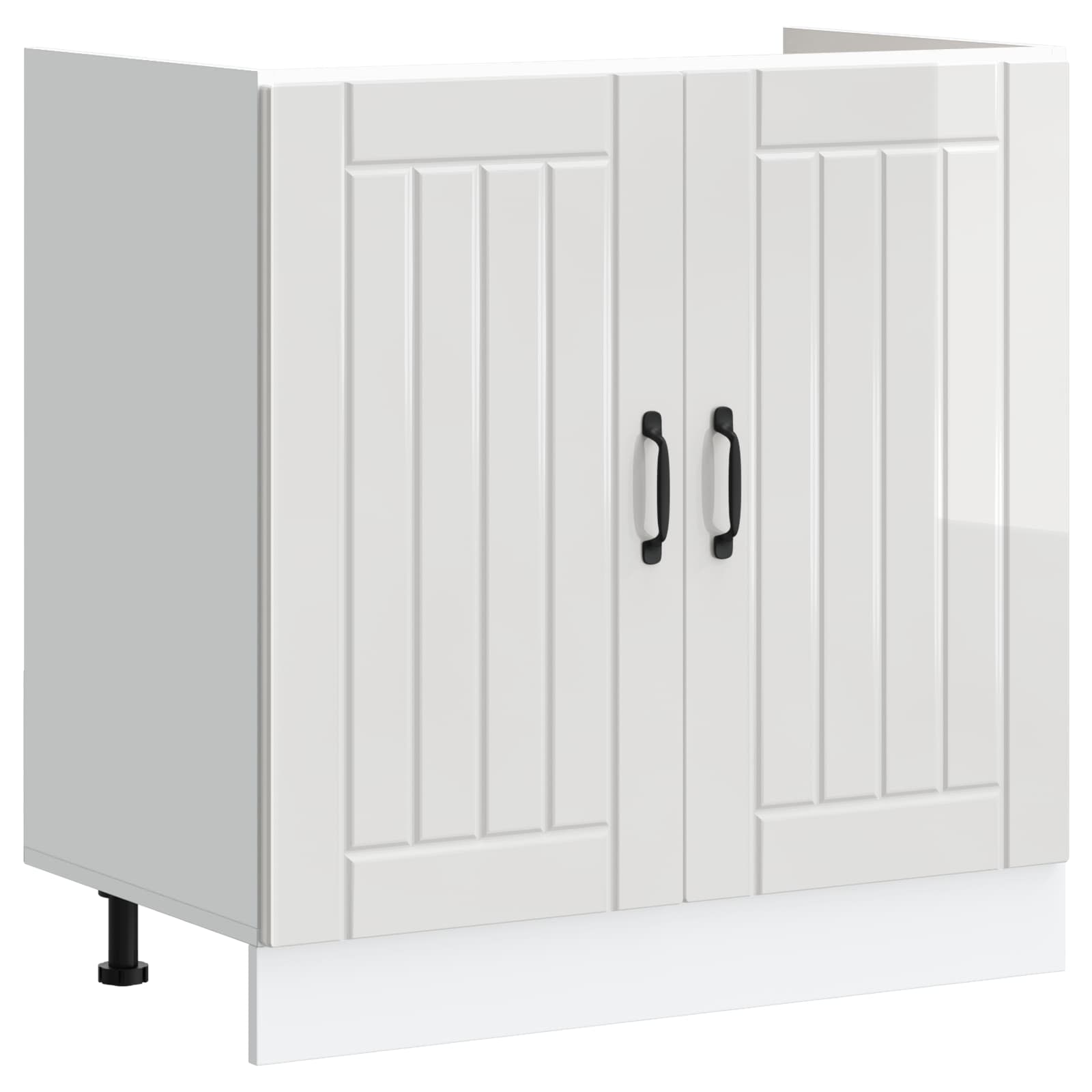 Mobiletto per lavabo con porta Lucca 2 pcs Bianco Lucido | homemem39