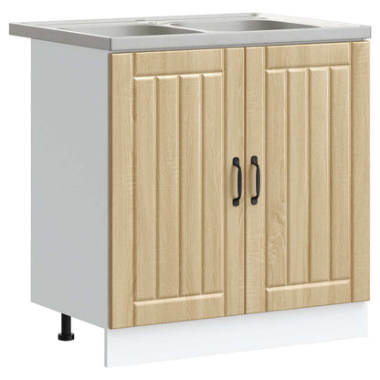 Mobiletto per lavabo con porta Lucca 2 pcs Rovere Sonoma | homemem39