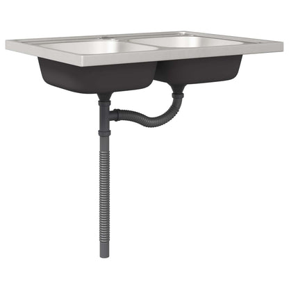 Mobiletto per lavabo con porta Lucca 2 pcs Grigio cemento | homemem39