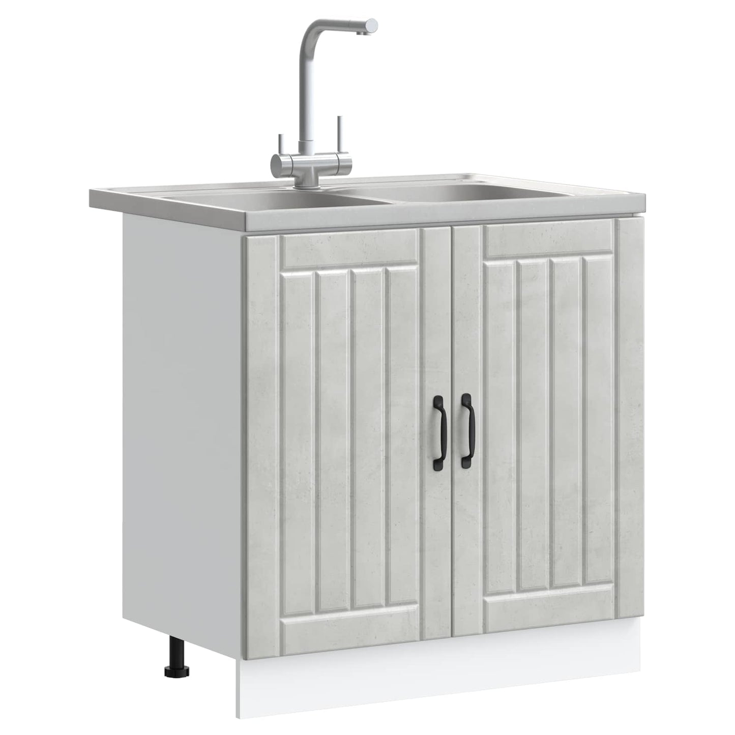 Mobiletto per lavabo con porta Lucca 2 pcs Grigio cemento | homemem39