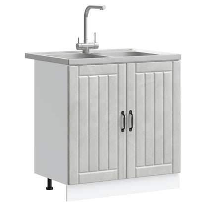 Mobiletto per lavabo con porta Lucca 2 pcs Grigio cemento | homemem39