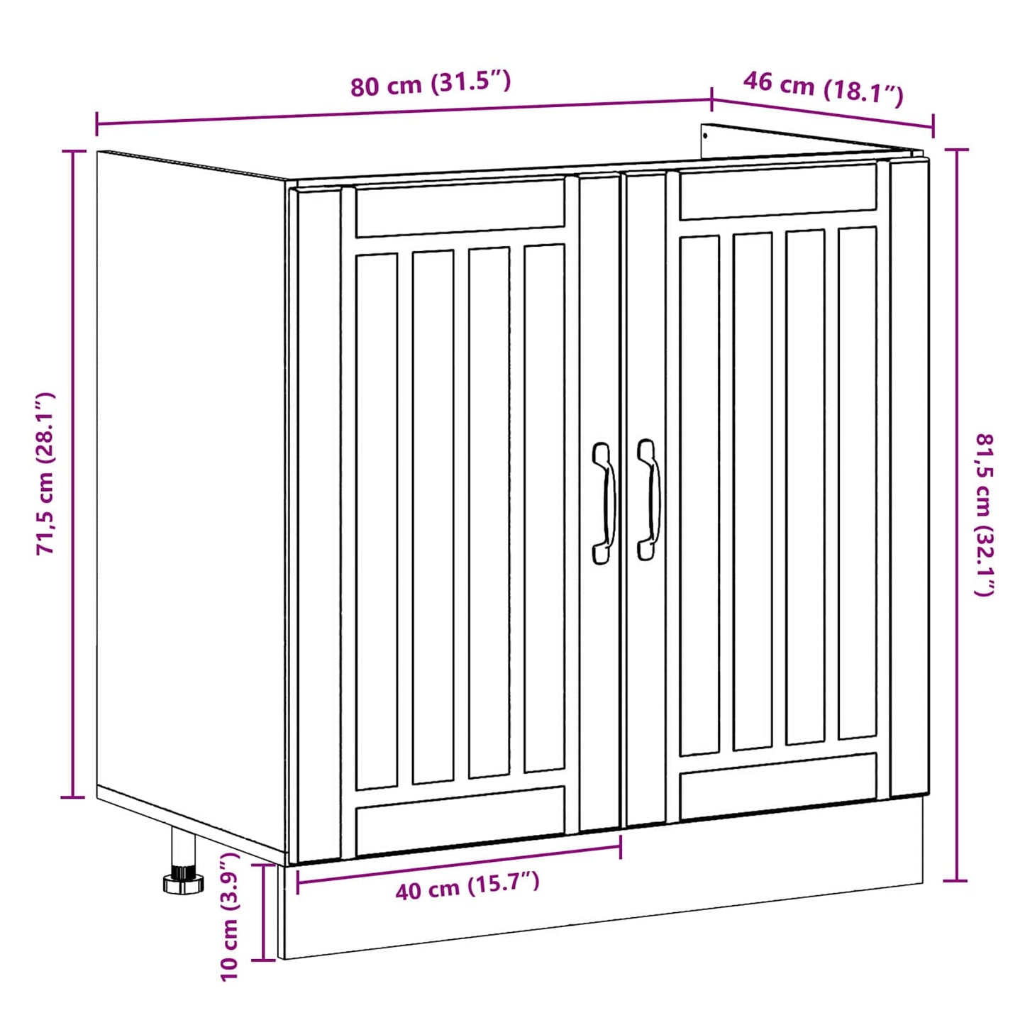 Mobiletto per lavabo con porta Lucca 2 pcs Grigio cemento | homemem39