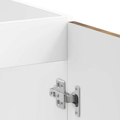 Mobiletto per lavabo Lucca 2 pcs Rovere fumé Legno multistrato | homemem39