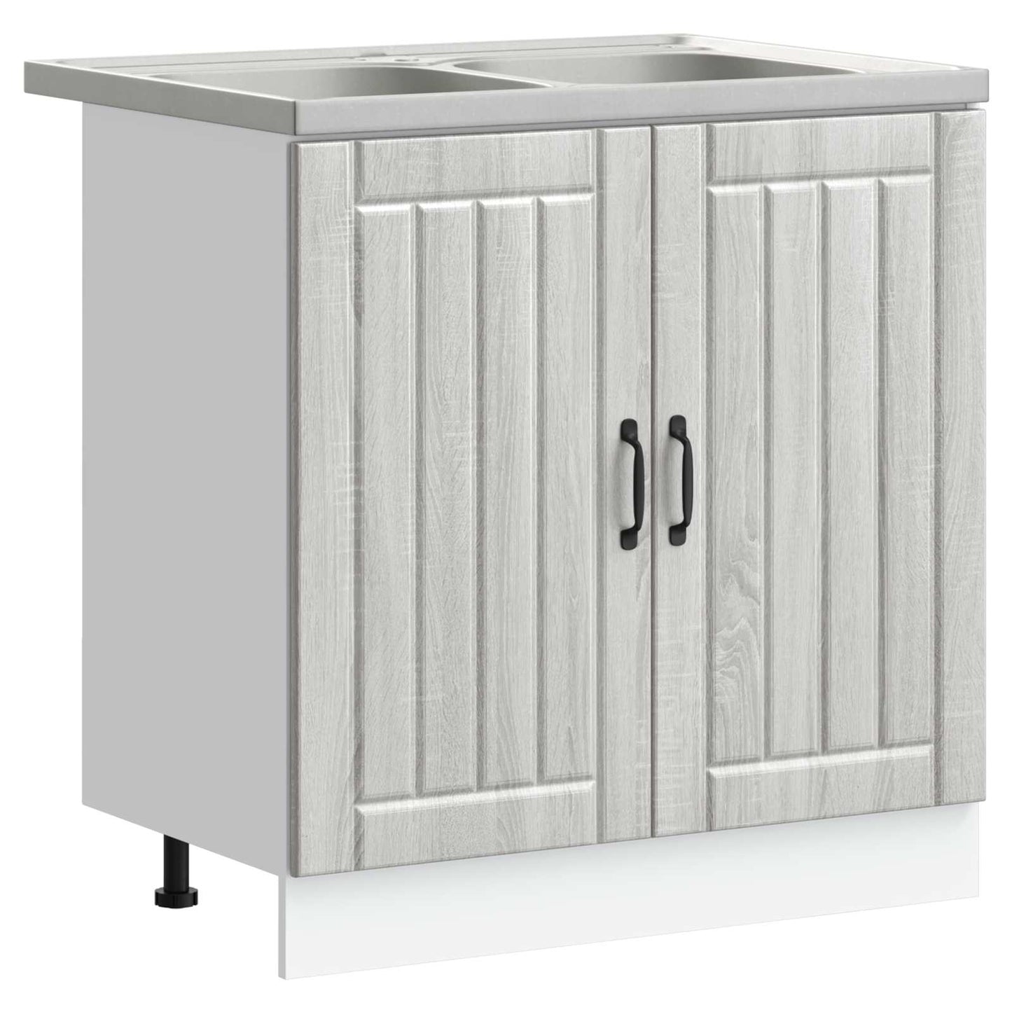 Mobiletto per lavabo con porta Lucca 2 pcs Grigio Sonoma | homemem39