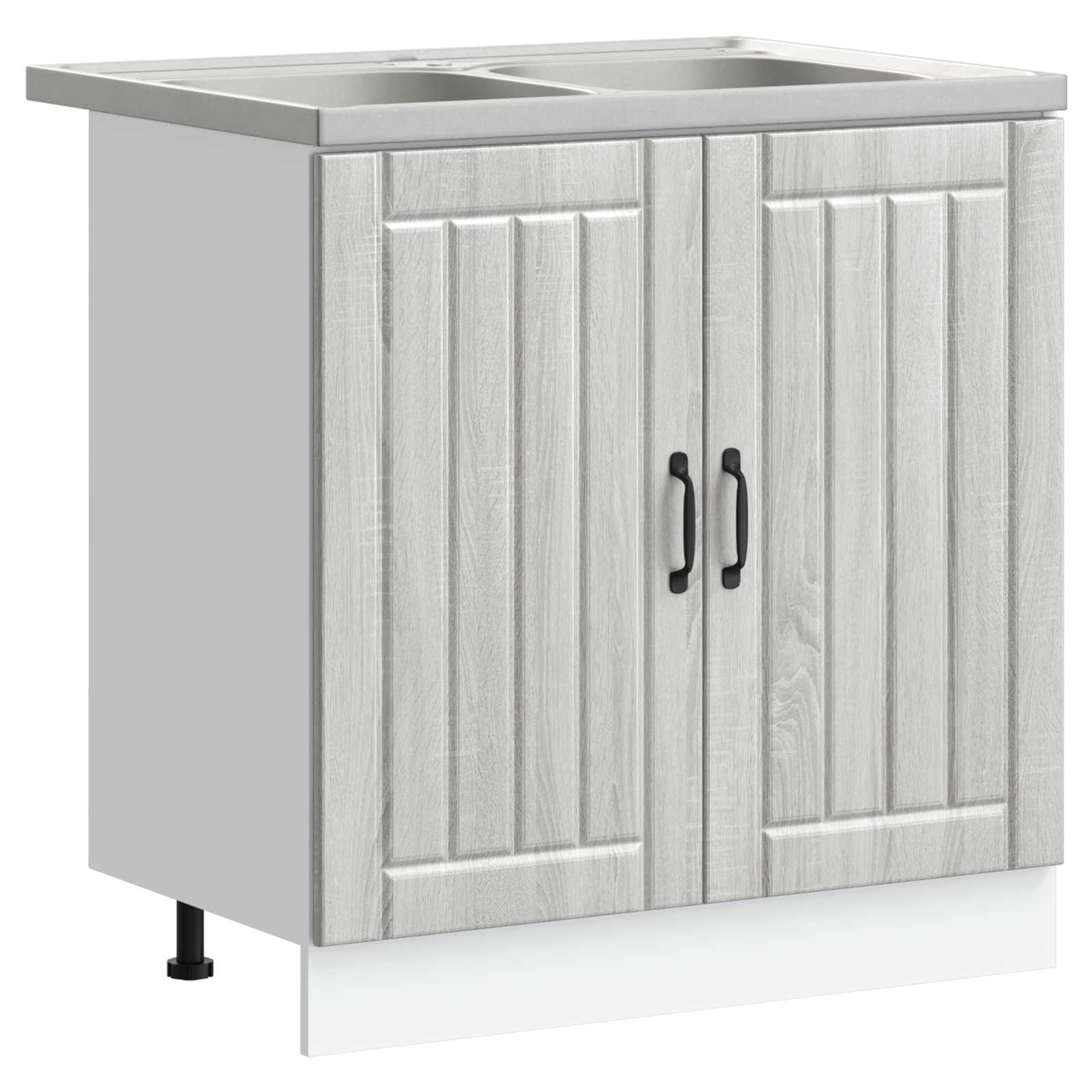 Mobiletto per lavabo con porta Lucca 2 pcs Grigio Sonoma | homemem39