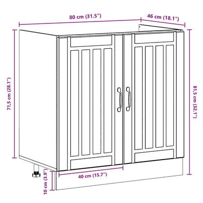 Mobiletto per lavabo con porta Lucca 2 pcs Rovere artigianale | homemem39
