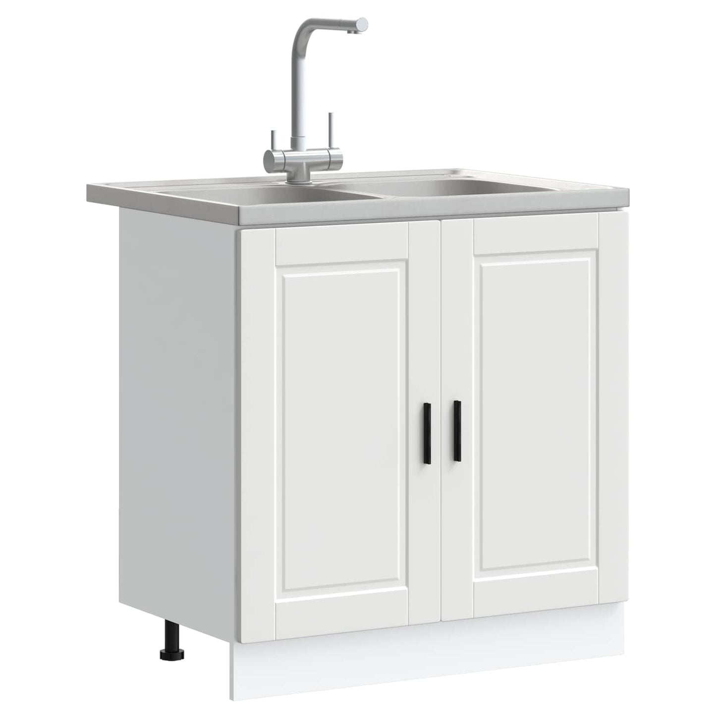 Mobiletto per lavabo Porto 2 pcs Bianco Legno multistrato