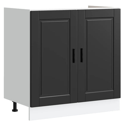 Mobiletto per lavabo Porto 2 pcs Nero Legno multistrato | homemem39