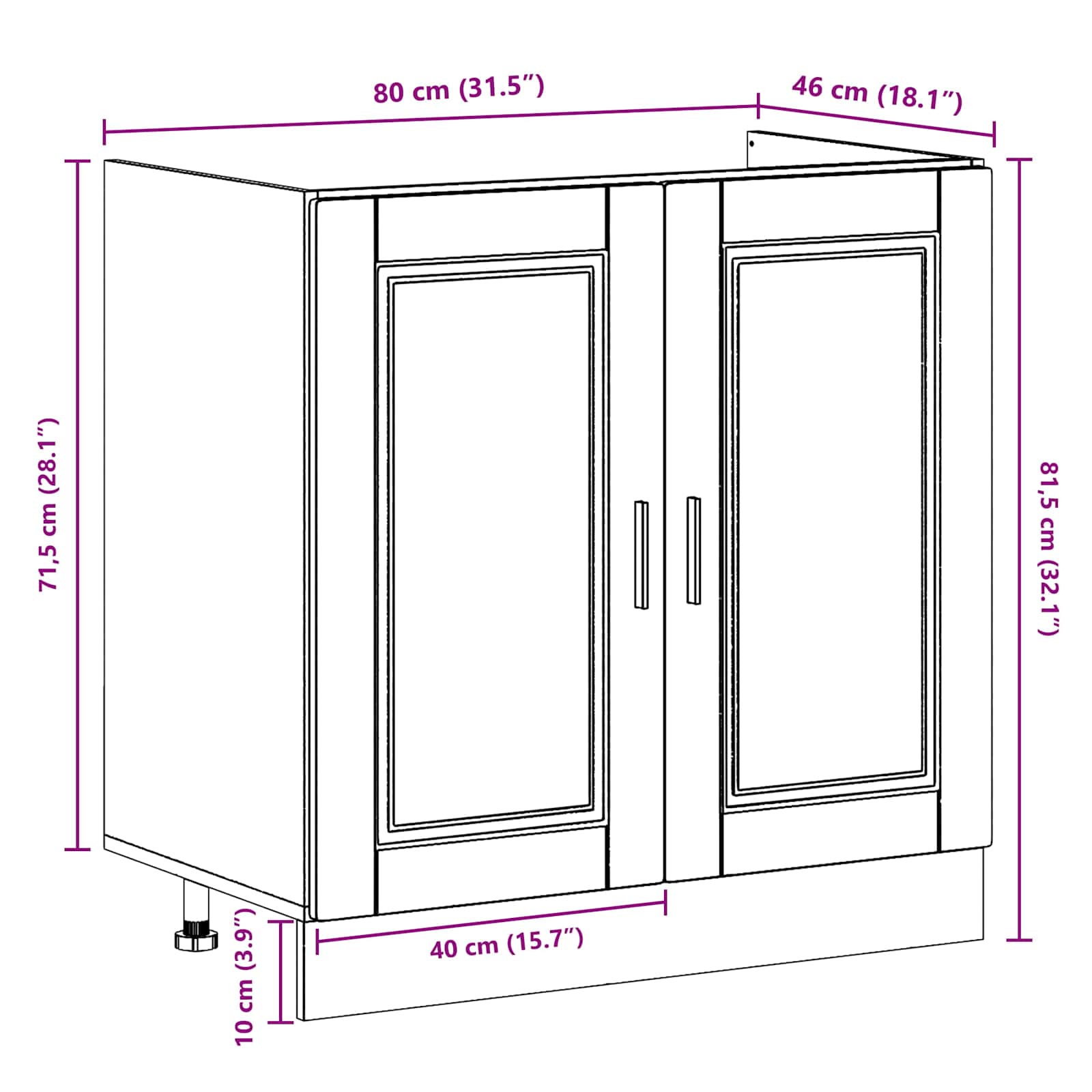 Mobiletto per lavabo Porto 2 pcs Bianco Legno multistrato | homemem39