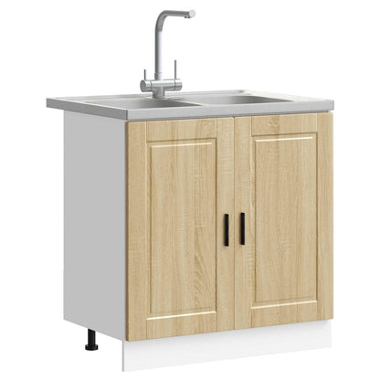 Mobiletto per lavabo Porto 2 pcs Marrone Legno multistrato | homemem39