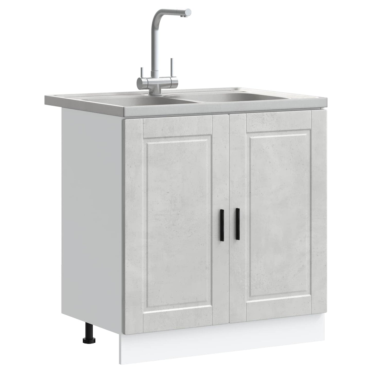 Mobiletto per lavabo Porto 2 pcs Grigio Legno multistrato | homemem39