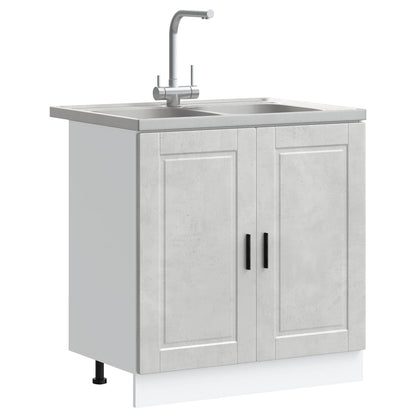 Mobiletto per lavabo Porto 2 pcs Grigio Legno multistrato | homemem39
