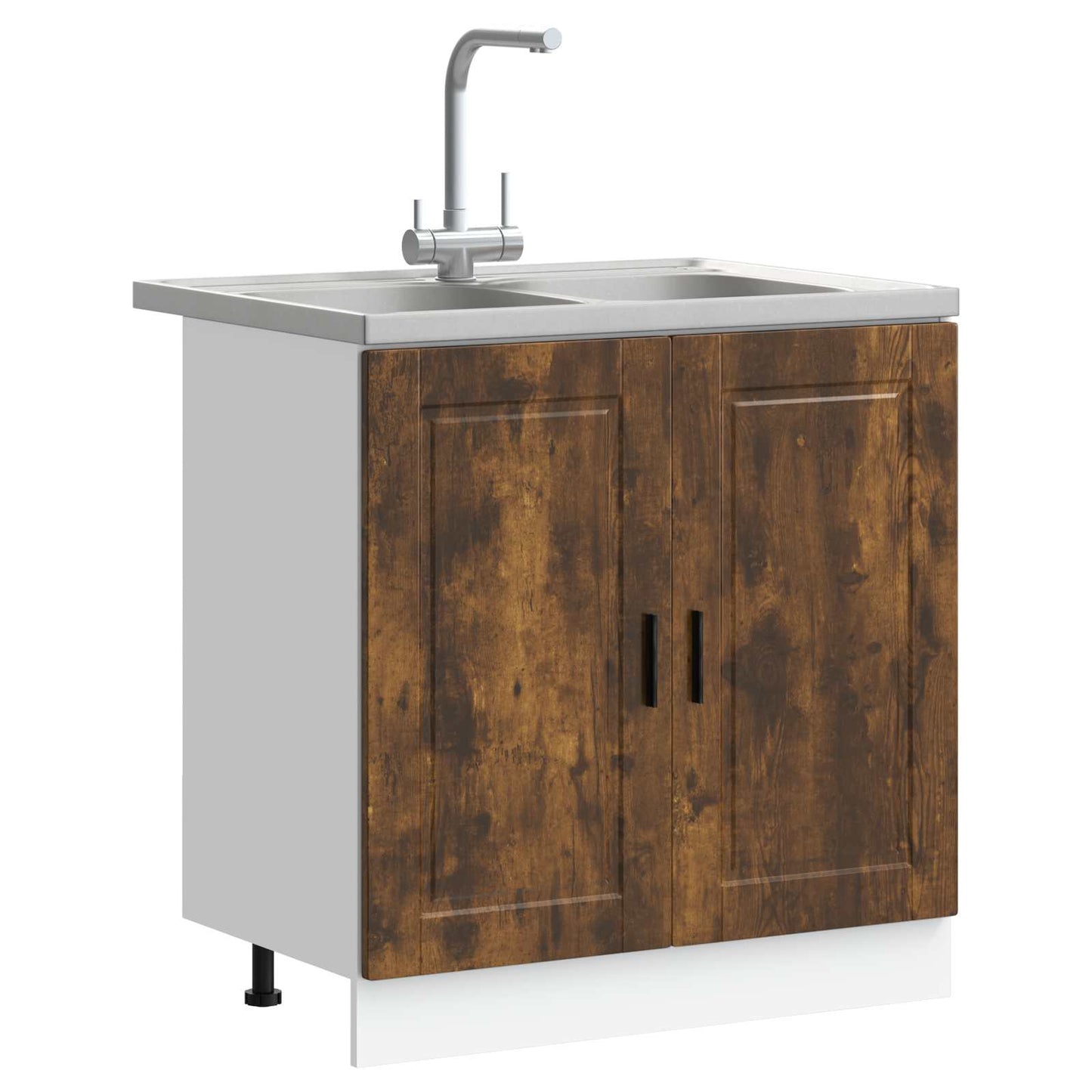 Mobiletto per lavabo Porto 2 pcs Marrone Legno multistrato