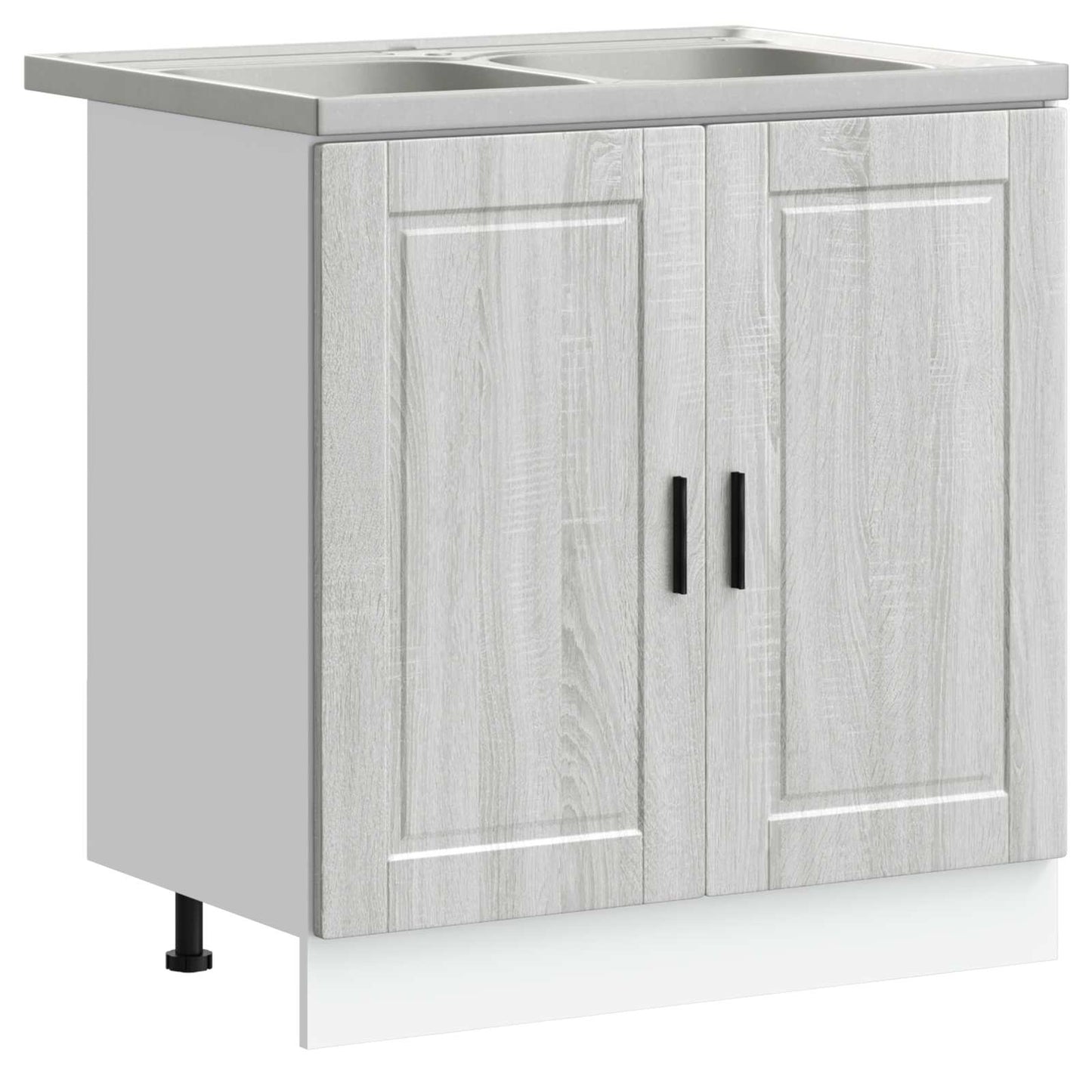 Mobiletto per lavabo Porto 2 pcs Grigio Legno multistrato