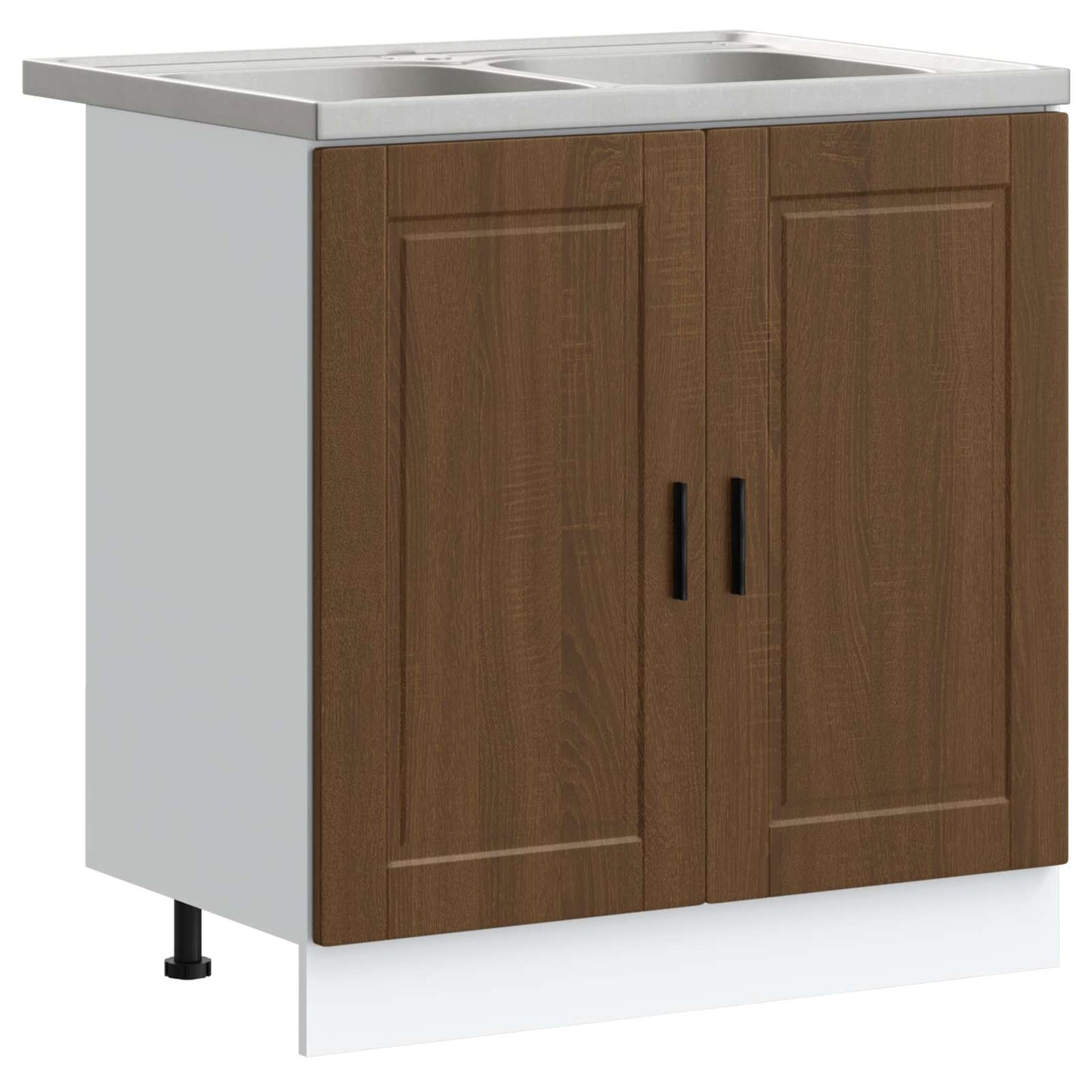 Mobiletto per lavabo Porto 2 pcs Marrone Legno multistrato