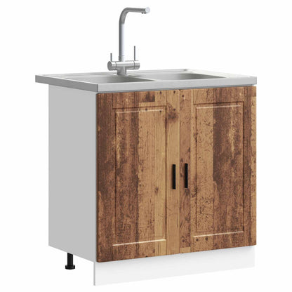Mobiletto per lavabo Porto 2 pcs Marrone Legno multistrato