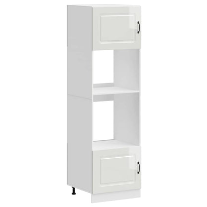 Armadi Forno 2 pz Kalmar Bianchi Lucido in Legno Multistrato | homemem39