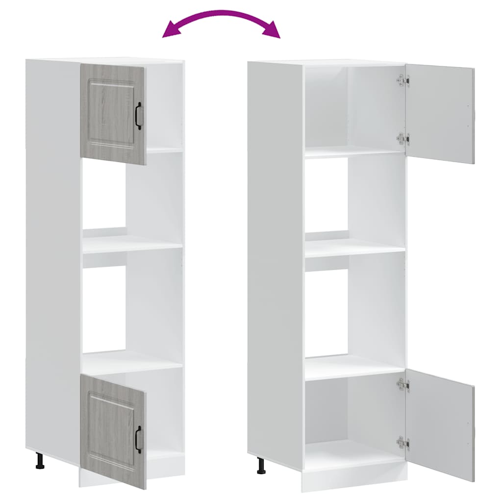 Armadi Forno 2 pz Lucca Grigio Sonoma in Legno Multistrato - homemem39