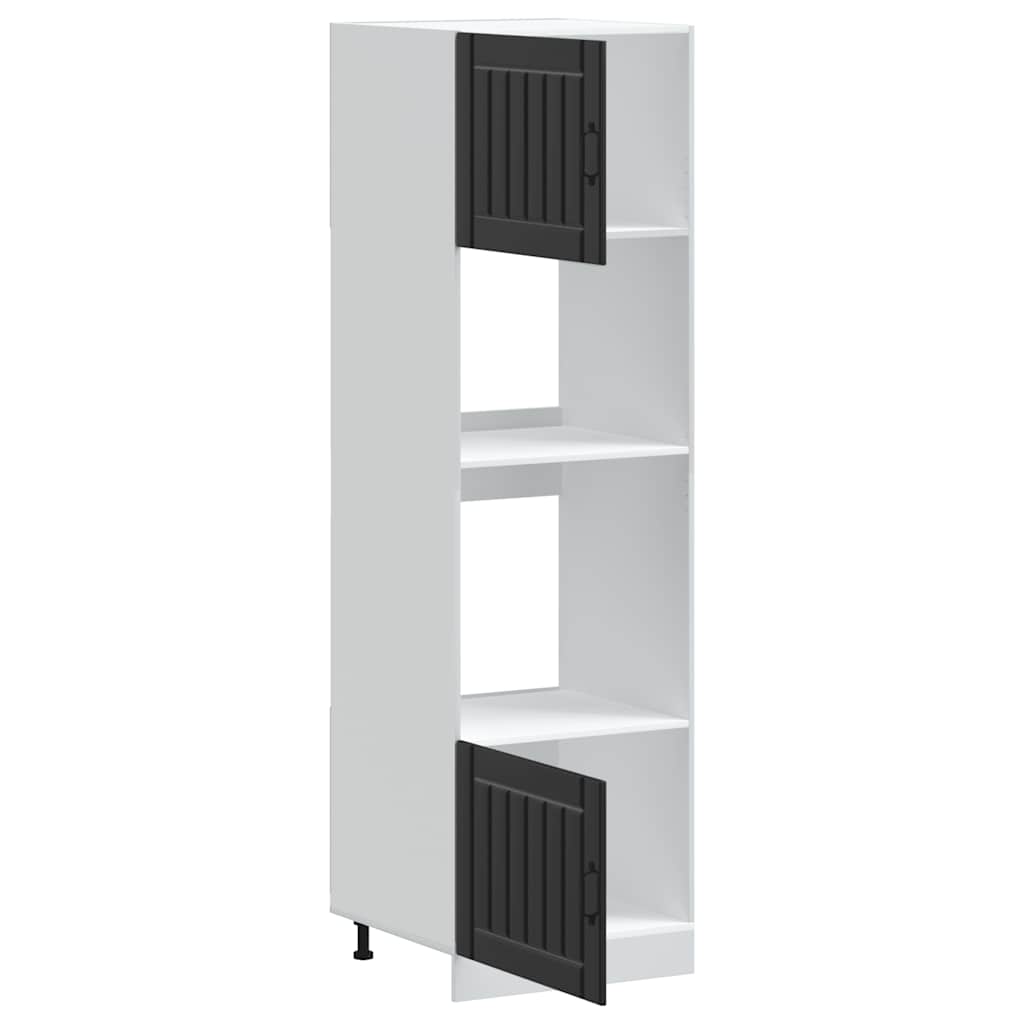 Armadi Forno 2 pz Kalmar Neri in Legno Multistrato - homemem39