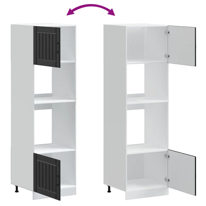 Armadi Forno 2 pz Kalmar Neri in Legno Multistrato - homemem39