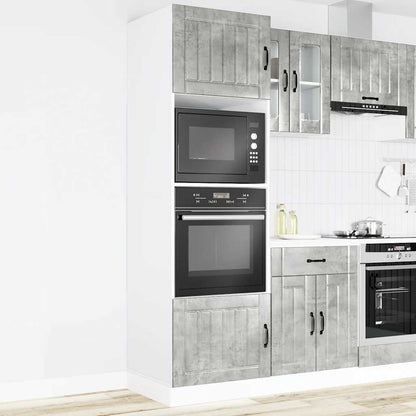 Armadi Forno 2 pz Lucca Grigio Cemento in Legno Multistrato | homemem39