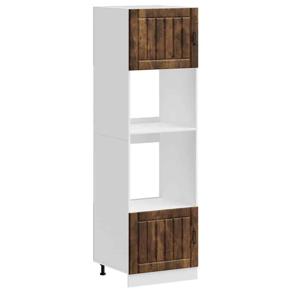 Armadi Forno 2 pz Kalmar Rovere Fumo in Legno Multistrato - homemem39