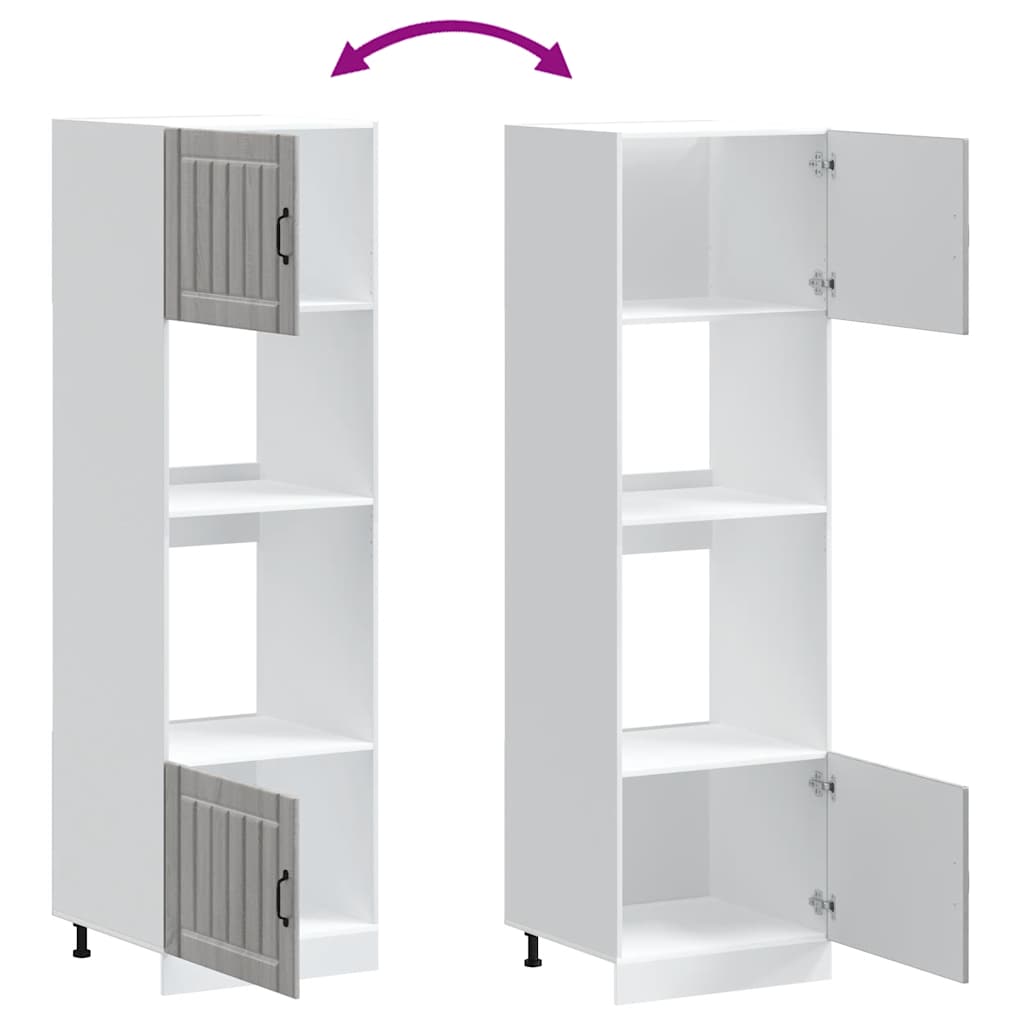 Armadi Forno 2 pz Kalmar Grigio Sonoma in Legno Multistrato - homemem39