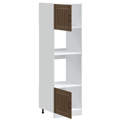 Armadi Forno 2 pz Lucca Rovere Marrone in Legno Multistrato