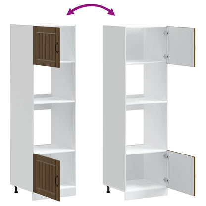 Armadi Forno 2 pz Lucca Rovere Marrone in Legno Multistrato